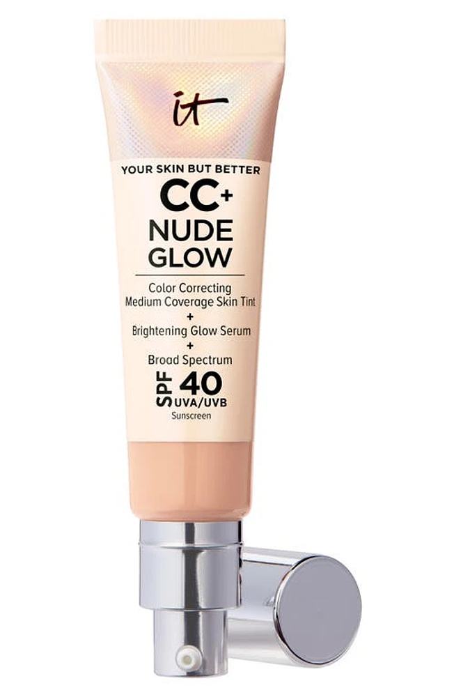 IT Cosmetics CC+ Nude Glow Lightweight Foundation + Glow Serum SPF 40 in Neutral Medium at Nordstrom