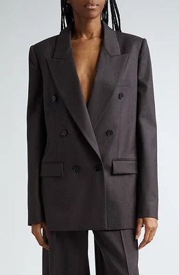 Stella McCartney Double Breasted Wool Gabardine Blazer Dark Chocolate at Nordstrom, Us