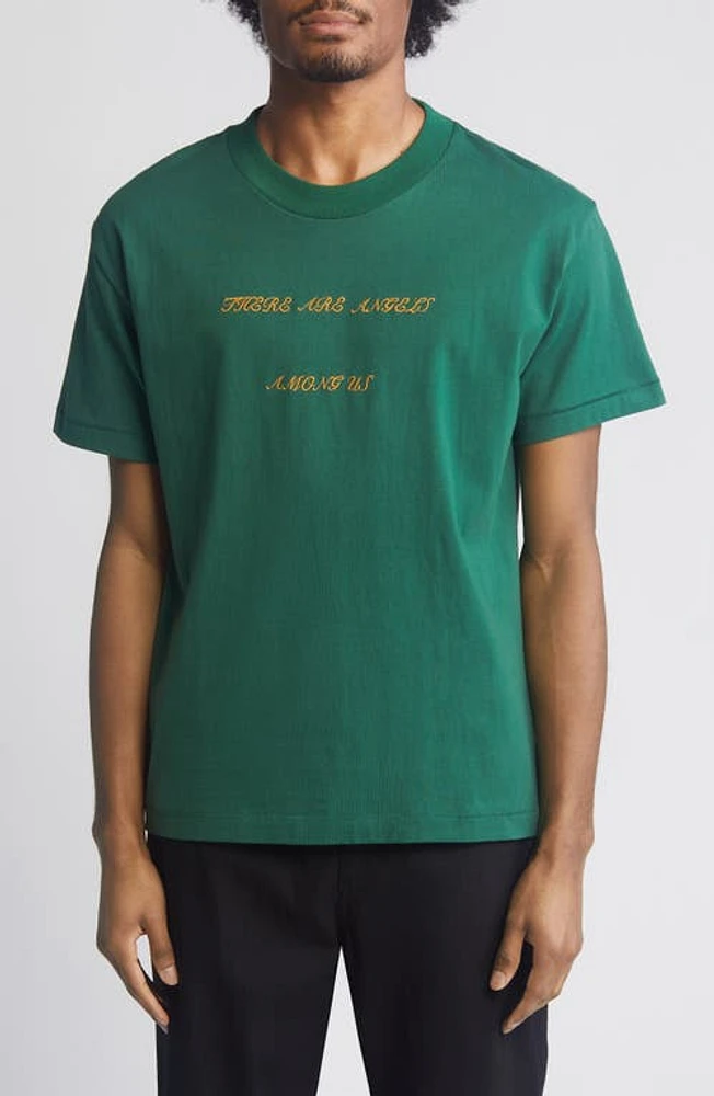 JUNGLES Angels Among Us Embroidered Cotton Graphic T-Shirt Green at Nordstrom,