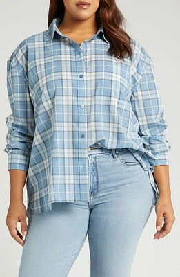 Treasure & Bond Cotton Voile Button-Up Shirt Plaid at Nordstrom,