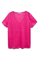 MANGO V-neck Linen T-Shirt at Nordstrom,