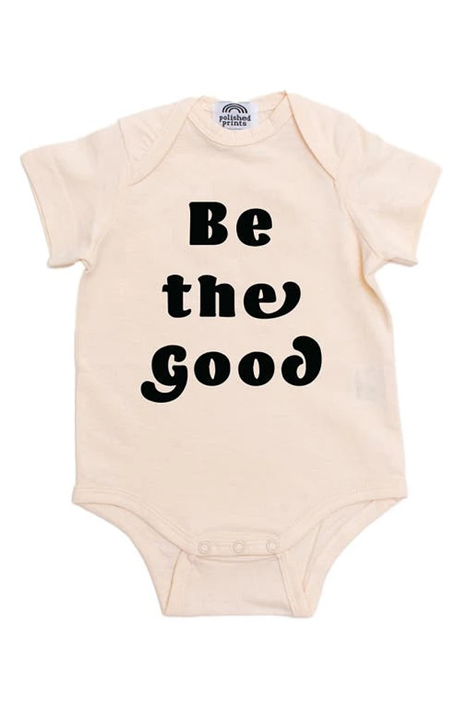 POLISHED PRINTS Be The Good Organic Cotton Bodysuit Natural at Nordstrom, Us