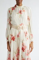 Zimmermann Lightburst Floral Billowy Cotton & Silk Top Cream/Red at Nordstrom,