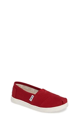 TOMS Kids' Alpargata Slip-On Red Canvas at Nordstrom, M