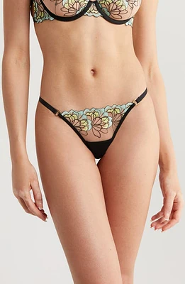 Bluebella Serena Embroidered Mesh Briefs Mint/lemon Verbena/black/sheer at Nordstrom,