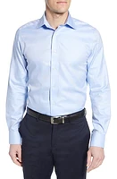 David Donahue Luxury Non-Iron Trim Fit Solid Dress Shirt Sky at Nordstrom,