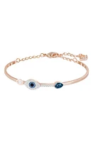 Swarovski Duo Evil Eye Crystal Bangle in Rose Gold at Nordstrom