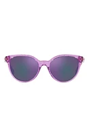 Versace Kids' Phantos 46mm Small Round Sunglasses in Lilac Glitter /Grey Violet at Nordstrom