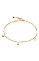 Monica Vinader Mini Gem Chain Bracelet in 18Ct Gold Vermeil On Ster Slvr at Nordstrom