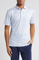 johnnie-O Cocktail Chemistry Print Performance Polo in White at Nordstrom, Size Small