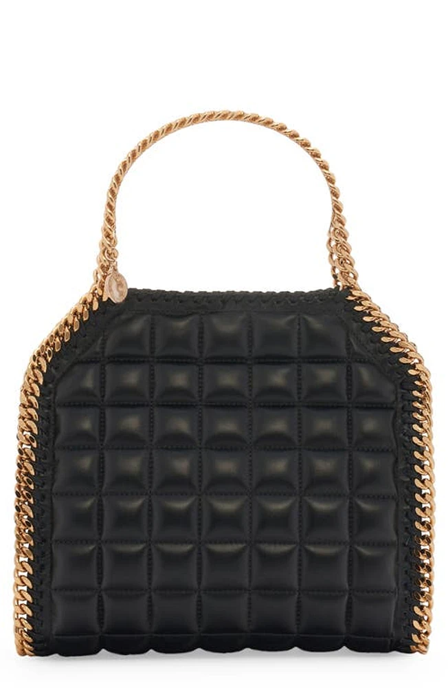 Stella McCartney Mini Falabella Quilted Faux Leather Tote in 1000 Black at Nordstrom