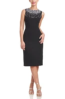 JS Collections Corinne Beaded Sleeveless Cocktail Sheath Dress Black at Nordstrom,