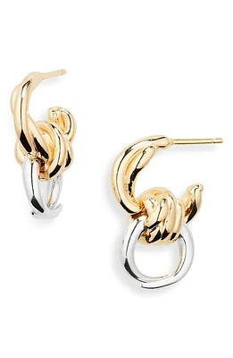 Bottega Veneta Knot Hoop Earrings in 8119 Silver/Yellow Gold at Nordstrom