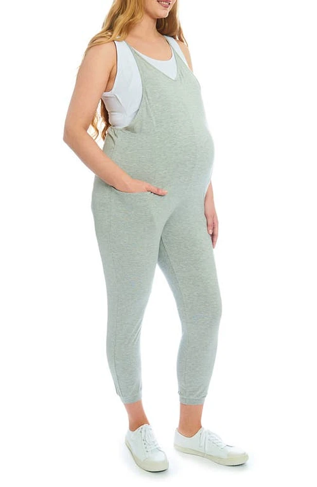 Everly Grey Brandi Maternity/Nursing Romper Heather Solid at Nordstrom,