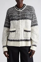 Altuzarra Forster Fair Isle Merino Wool Blend Cardigan in Ivory Norwegian Fairisle at Nordstrom, Size X-Large