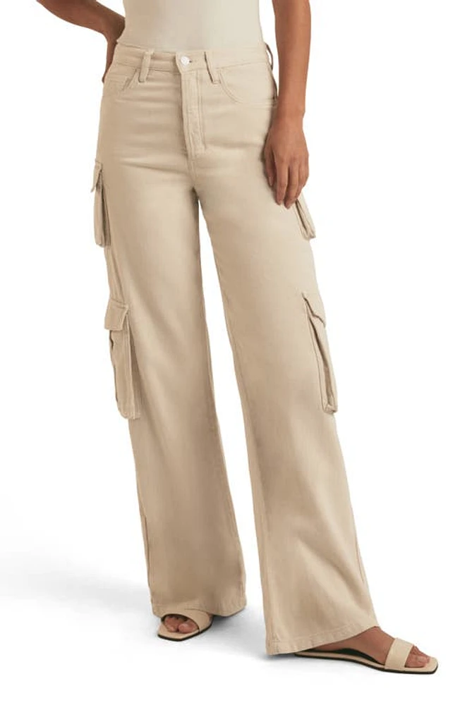 Favorite Daughter The Carly Cargo Wide Leg Jeans Bone at Nordstrom,