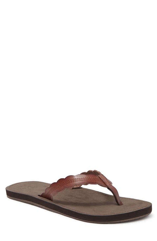 Reef Celine Scalloped Strap Flip-Flop Sandal Rust at Nordstrom,