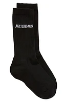 Jacquemus Les Chaussettes Logo Jacquard Cotton Blend Crew Socks at Nordstrom,