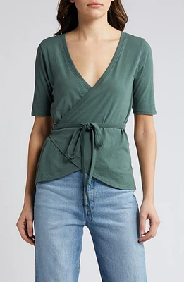 Nation LTD Bianca Wrap T-Shirt Jade Stone at Nordstrom,