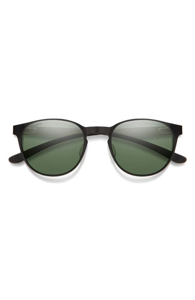 Smith Eastbank 52mm ChromaPop Polarized Round Sunglasses in Matte Black /Silver /Gray at Nordstrom