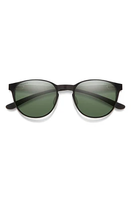 Smith Eastbank 52mm ChromaPop Polarized Round Sunglasses in Matte Black /Silver /Gray at Nordstrom