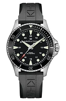 Hamilton Khaki Navy Scuba Automatic Rubber Strap Watch, 43mm in Black at Nordstrom