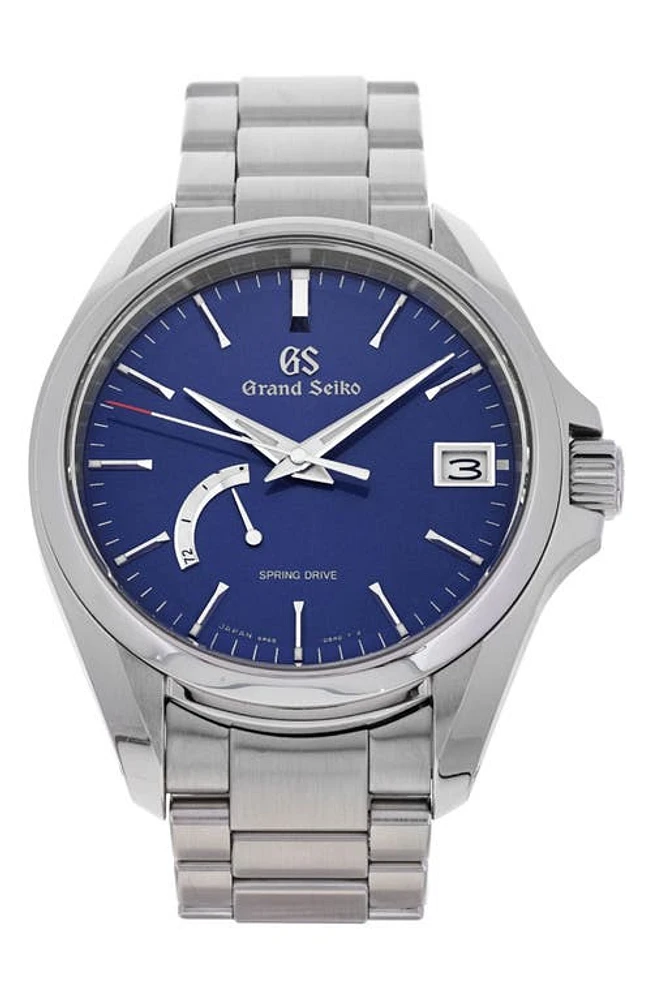 Watchfinder & Co. Grand Seiko Preowned 2018 Spring Drive Bracelet Watch, 40mm in Blue at Nordstrom