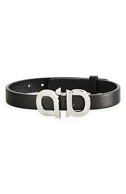 FERRAGAMO Pop Double Gancio Leather Bracelet in Nero/Pld at Nordstrom