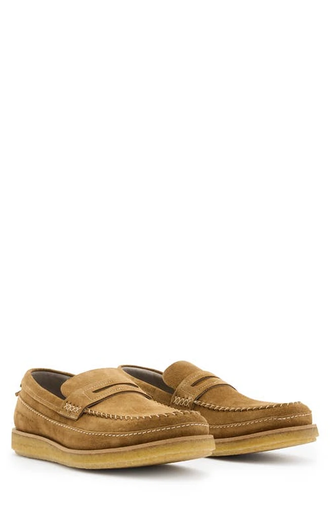 AllSaints Jago Suede Penny Loafer Tan at Nordstrom,