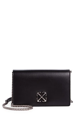 Off-White Jitney 0.5 Leather Shoulder Bag in Black Silver at Nordstrom