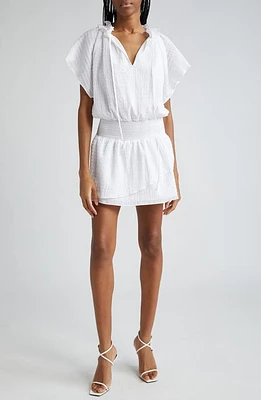 Ramy Brook Paisleigh Seersucker Minidress Ivory Textured Cotton at Nordstrom,