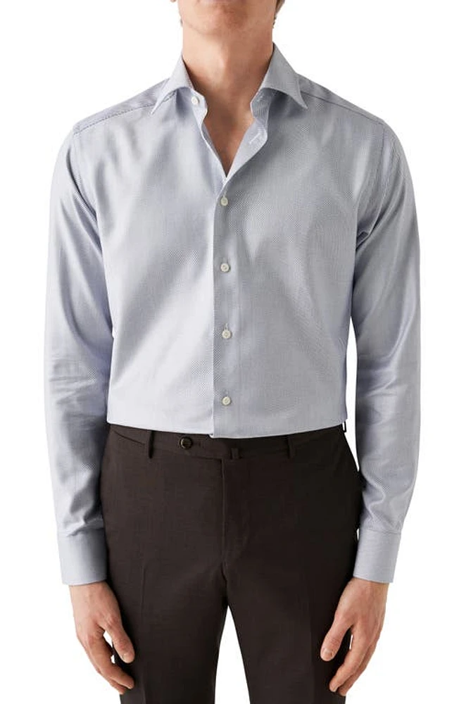 Eton Contemporary Fit Twill Dress Shirt Navy at Nordstrom, - R