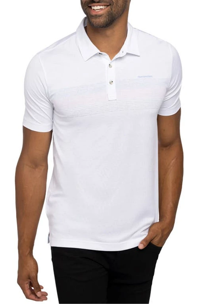 TravisMathew Gulf Side Stripe Polo White at Nordstrom,