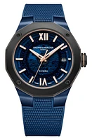 Baume & Mercier Riviera 10769 Rubber Strap Watch, 42mm in Smoked Blue Sapphire at Nordstrom