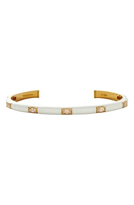 Missoma Cubic Zirconia Enamel Cuff Bracelet in Ivory/Gold at Nordstrom, Size Medium