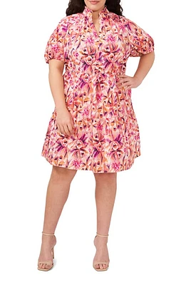 CeCe Printed Tiered Dress New Ivory Floral at Nordstrom,