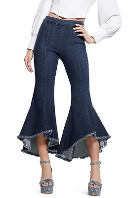 GUESS Sofia 1981 Frayed Ankle Flare Jeans Blue at Nordstrom, 27 X