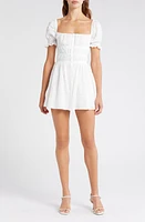 Mistress Rocks Floral Embroidered Cotton Minidress Cloud at Nordstrom,