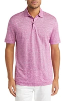 BOSS Press Heathered Linen Piqué Polo Dark Pink at Nordstrom,