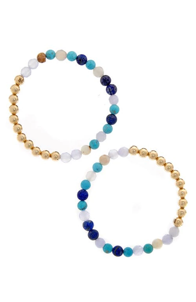 The Healer's Collection N16 Protection & Inner Strength Set of 2 Healer's Bracelets in Yellow Gold at Nordstrom