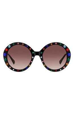 Kate Spade New York zya 55mm gradient round sunglasses in Black Multi/Brown Gradient at Nordstrom