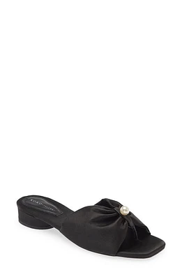 KOKO + PALENKI Tara Slide Sandal Black Satin at Nordstrom,