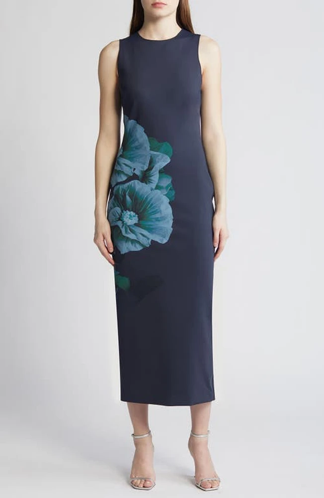 Ted Baker London Cloudi Print Scuba Body-Con Dress Navy at Nordstrom,