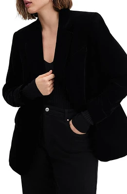 MANGO Velvet Blazer Black at Nordstrom,