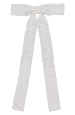 Petit Moments Floral Lace Hair Bow in White at Nordstrom