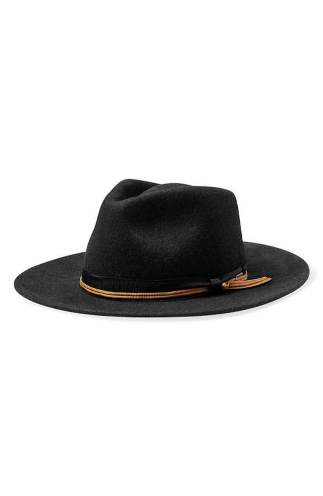 Brixton Dayton Wool Felt Fedora Black Worn Wash at Nordstrom,