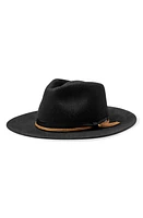 Brixton Dayton Wool Felt Fedora Black Worn Wash at Nordstrom,