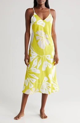 Natori Palma Floral Nightgown Chartreuse at Nordstrom,