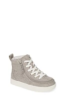 BILLY Footwear Kids' Classic Lace High Top Sneaker Grey Jersey Linen at Nordstrom, M