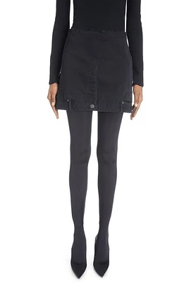 Balenciaga Upside Down Denim Miniskirt Peach Pitch Black at Nordstrom, Us